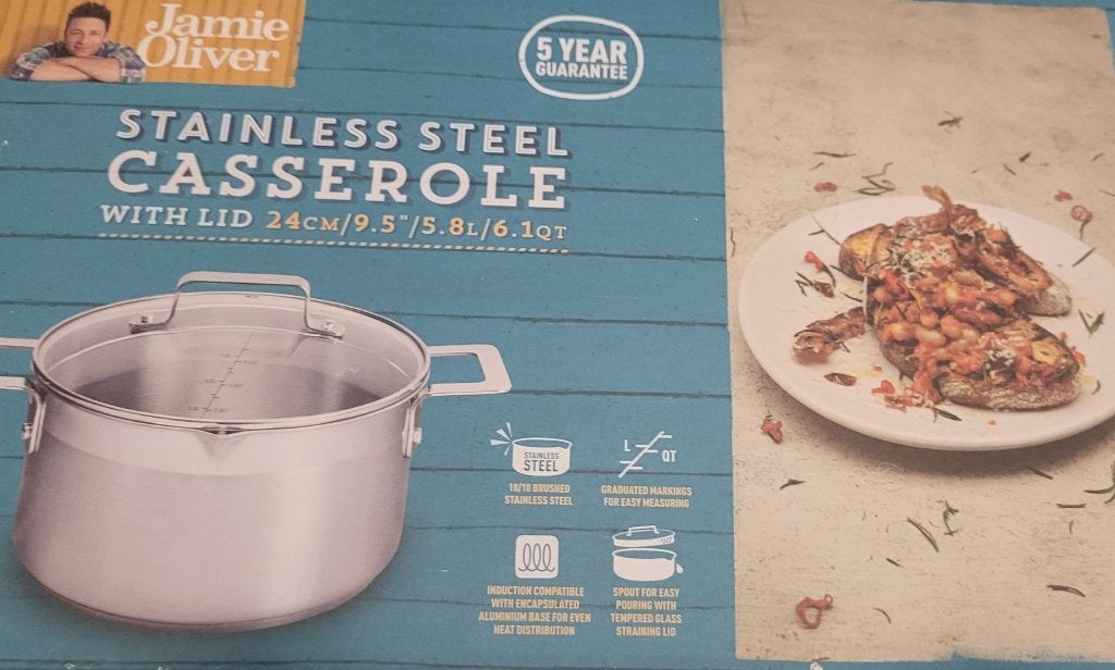 Nieuw: Jamie Oliver RVS Soeppan 24cm / 5.8L (Inductie), Nieuw, Ophalen of Verzenden, Rvs, Met handvatten