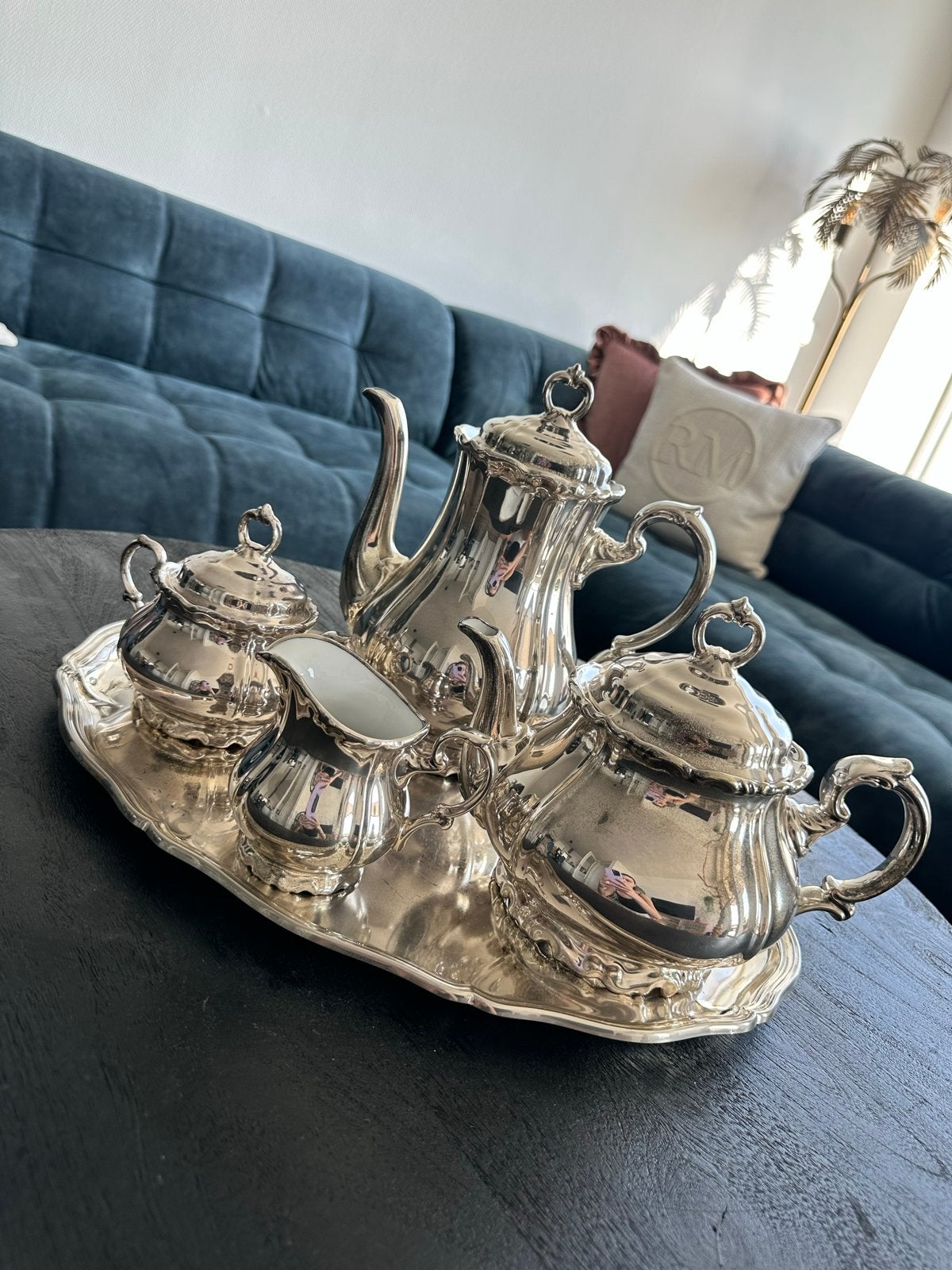 WMF Vintage verzilverd serveerset EP Brass Germany, Antiek en Kunst, Verzenden, Zilver