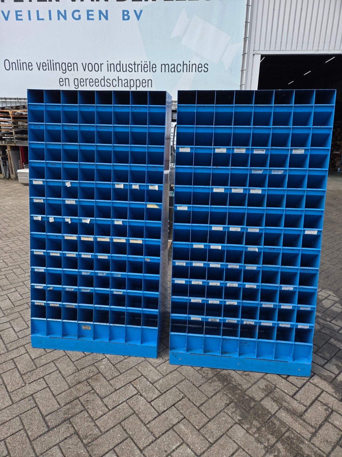 Blauwe stalen bakkenkast / sorteerkast, Ophalen of Verzenden