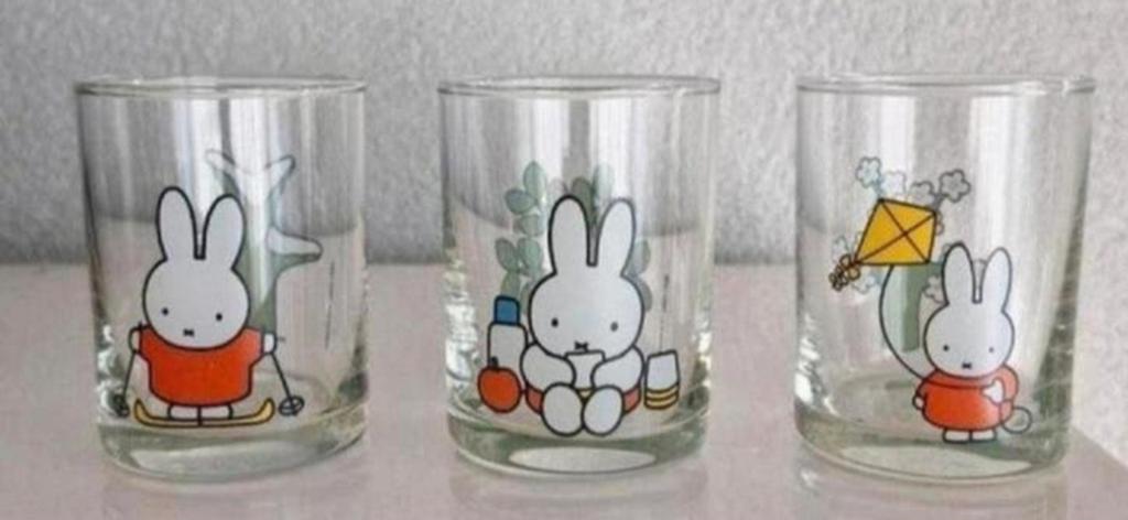 Drie glazen Nijntje, Ophalen of Verzenden, Zo goed als nieuw, Frisdrankglas