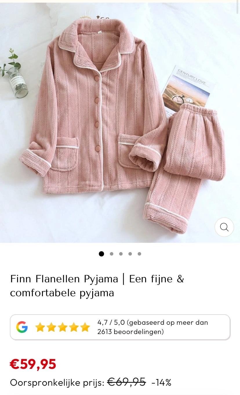 Nieuwe Finn Flanellen Pyjama - Roze (M), Ophalen of Verzenden, Nieuw, Maat 38/40 (M)