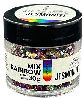 Jesmonite glitter chips rainbow mix potje 30 gram, ., Nieuw, Ophalen of Verzenden, .