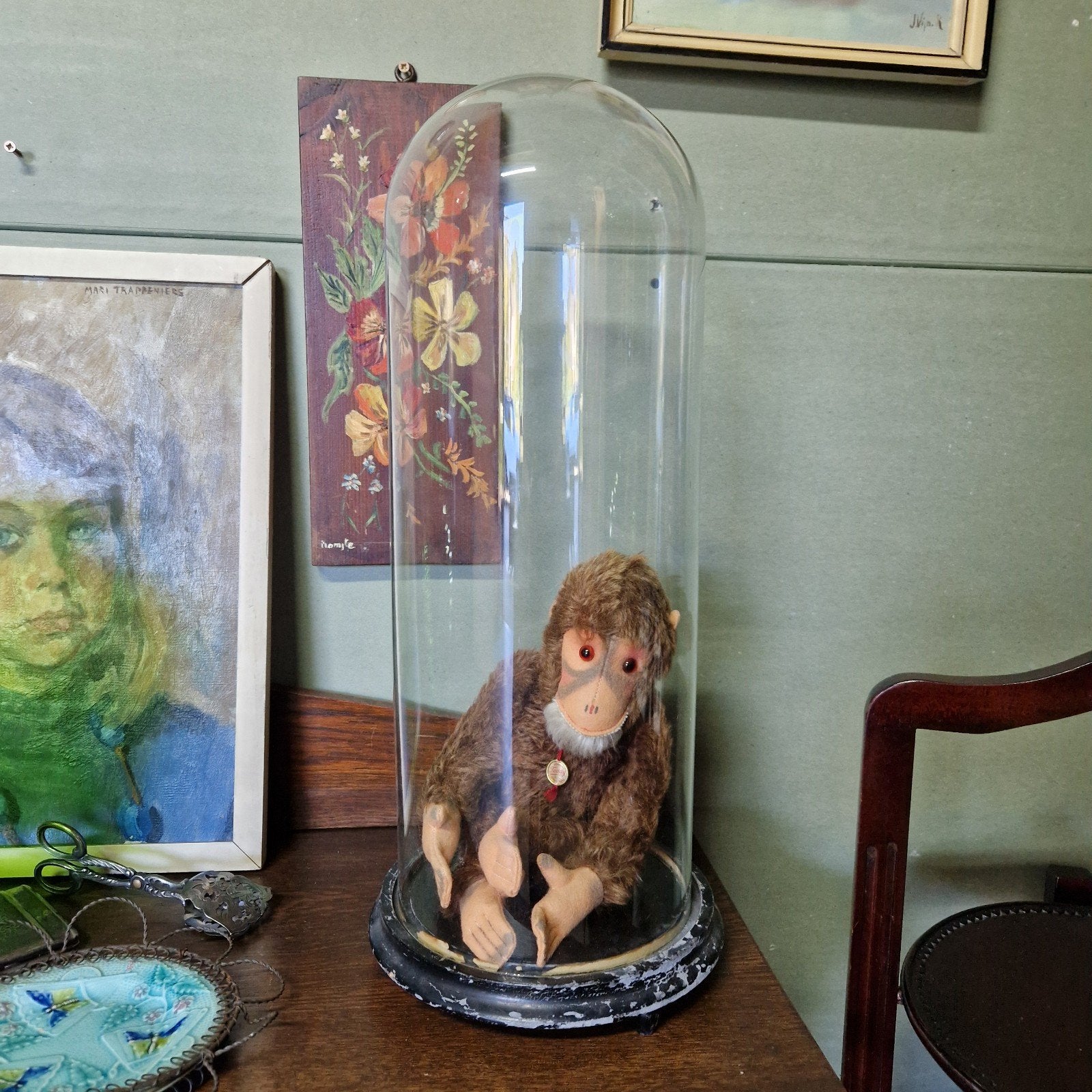 Antieke stolp voor heiligbeeld vitrine, Ophalen of Verzenden