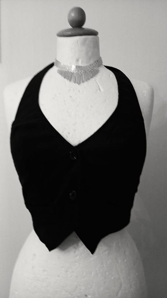 zwarte gilet halter top mt. xs Nieuw, Kleding | Dames, Verzenden, Nieuw, Zonder mouw, Maat 34 (XS) of kleiner