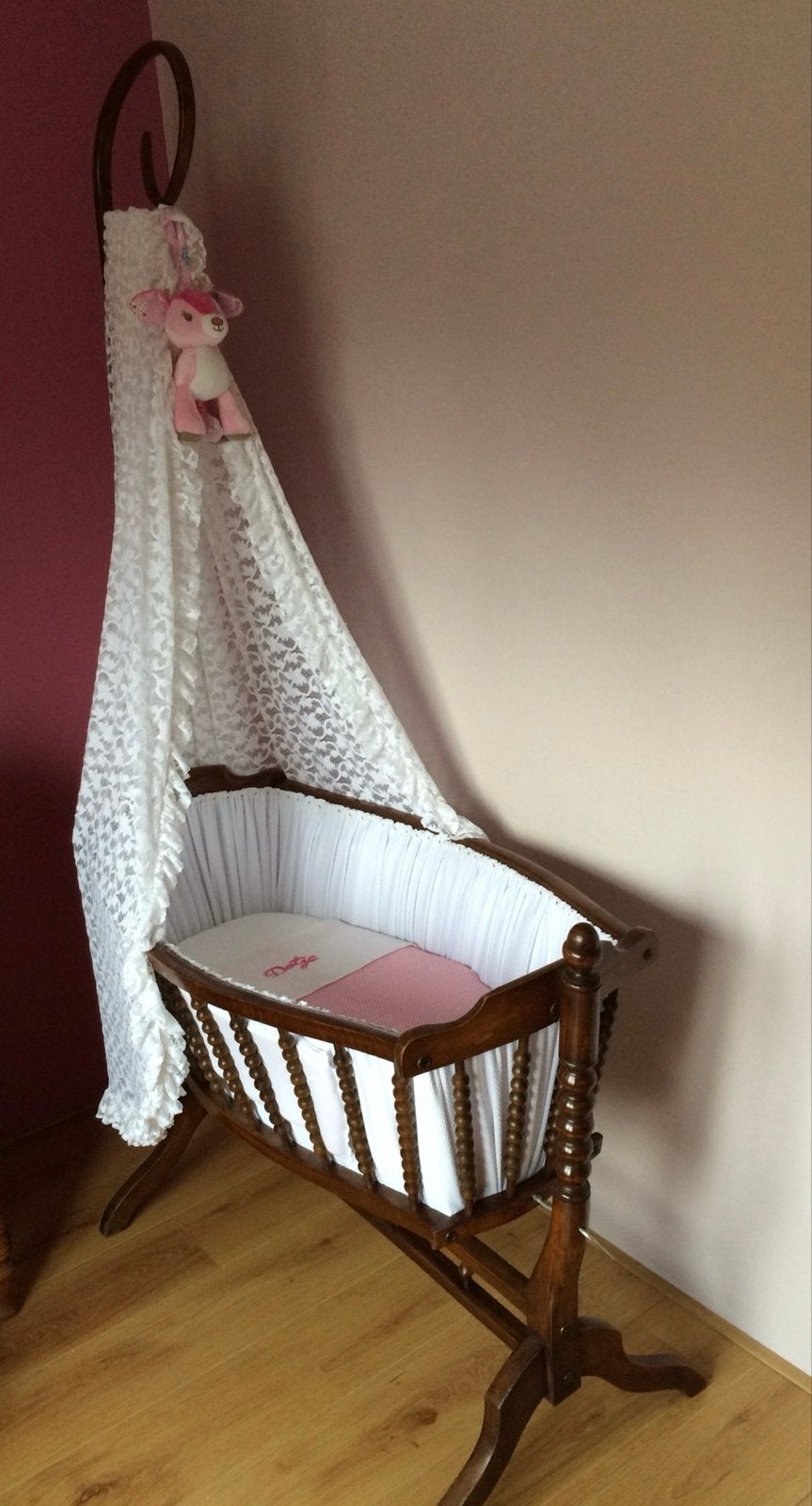 Prachtige antieke houten wieg met hemeltje, Kinderen en Baby's, Babywiegjes en Ledikanten, Ophalen, Zo goed als nieuw, Wieg