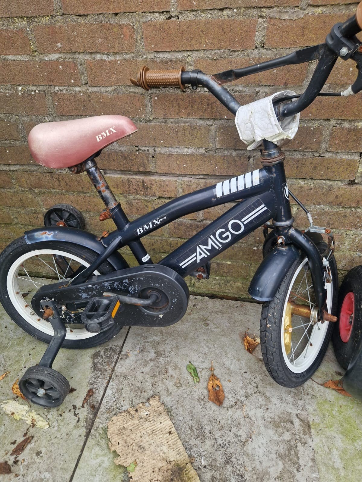 Peuterfiets (opknapper) met zijwieltjes, Ophalen, Zijwieltjes, Gebruikt, Minder dan 16 inch