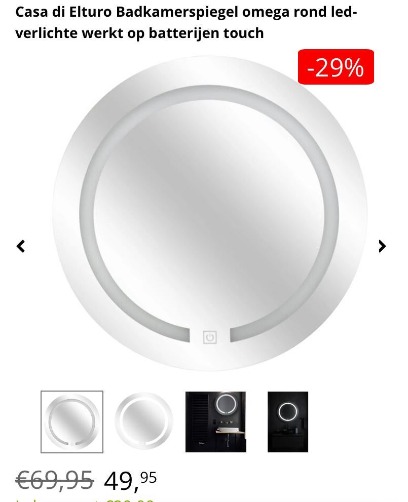 Badkamer make up spiegek Omega, Ophalen of Verzenden, Gebruikt, Roze, Overige typen