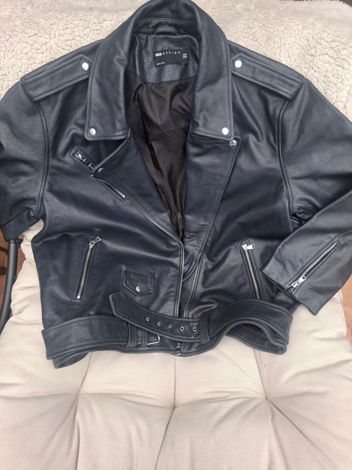 Heren motorjas ASOS DESIGN - UK maat 16 - Nieuwstaat, Ophalen of Verzenden, Zo goed als nieuw, ASOS DESIGN