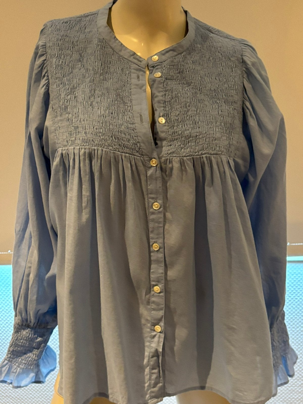 Antik batik blouse maat m, Kleding | Dames, Ophalen of Verzenden, Zo goed als nieuw, Maat 38/40 (M), Blauw