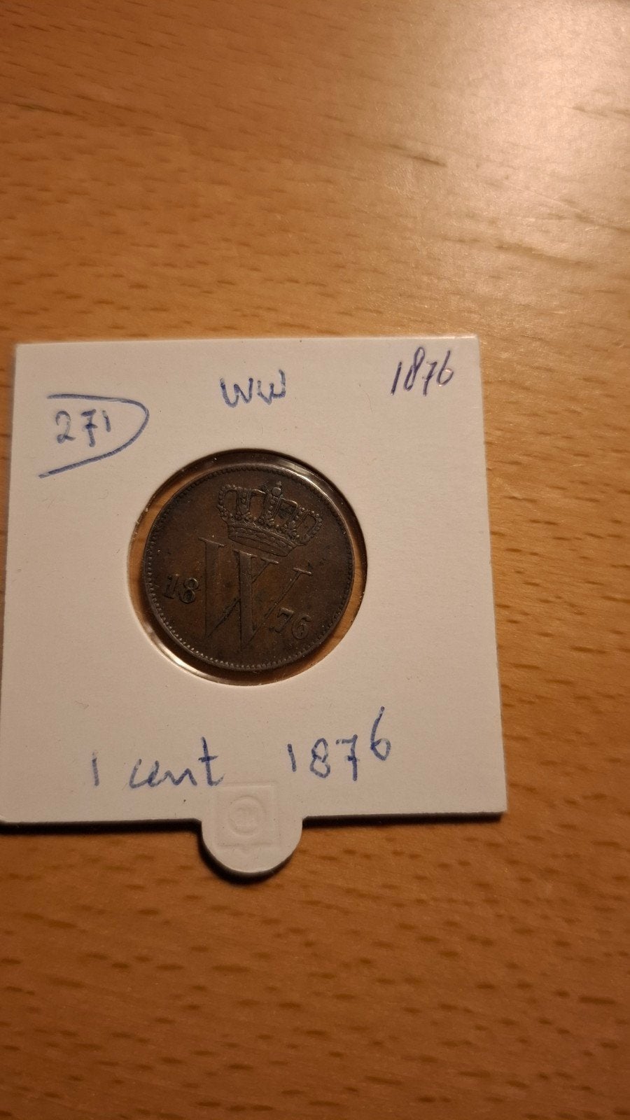 1876 Nederlandse 1 Cent Munt - Koning Willem III, Ophalen of Verzenden, Koning Willem III, 1 cent, Losse munt