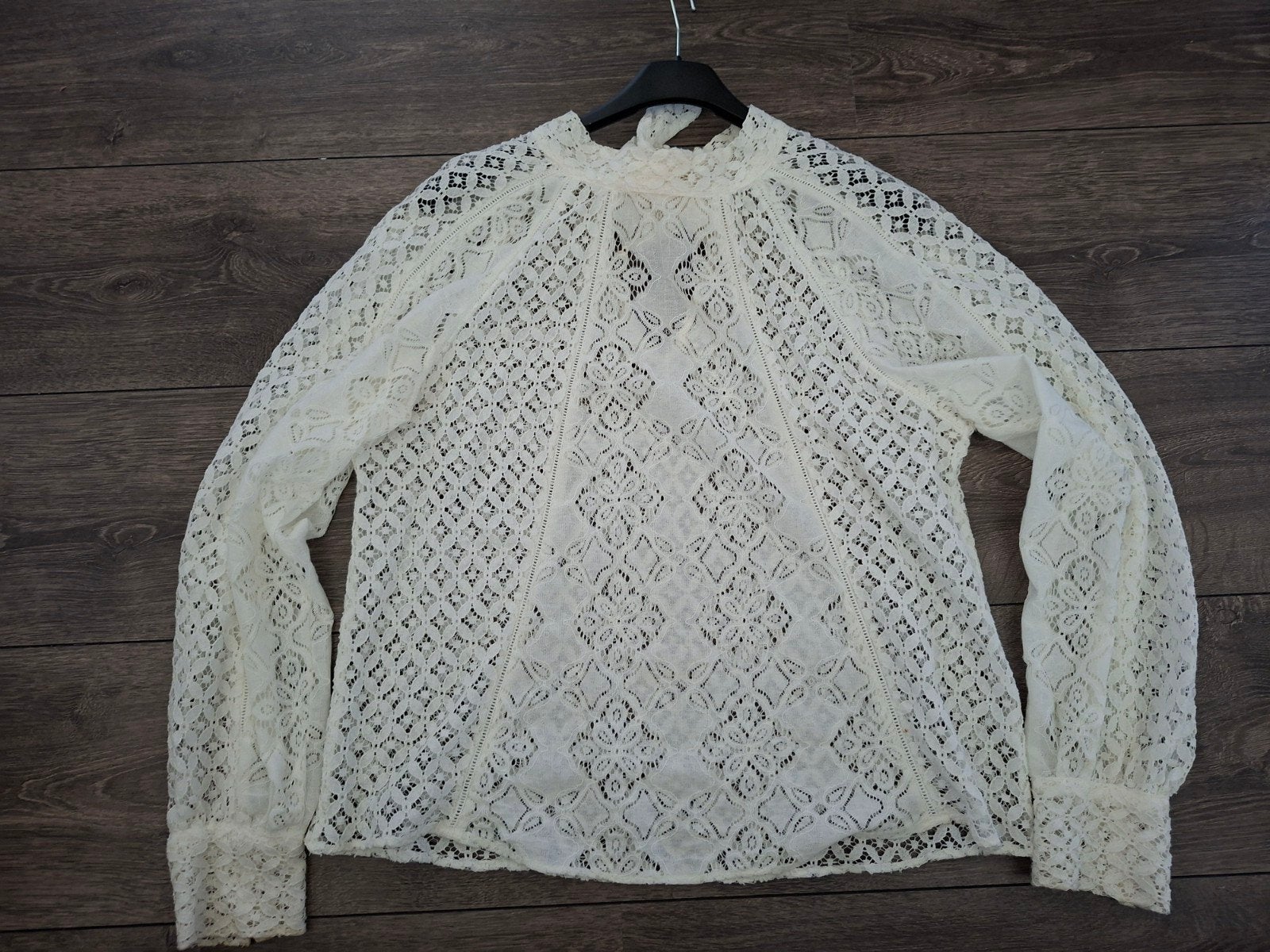 Opengewerkte blouse maat S gebroken wit Cotton Club, Kleding | Dames, Cotton Club, Ophalen of Verzenden, Maat 36 (S), Wit