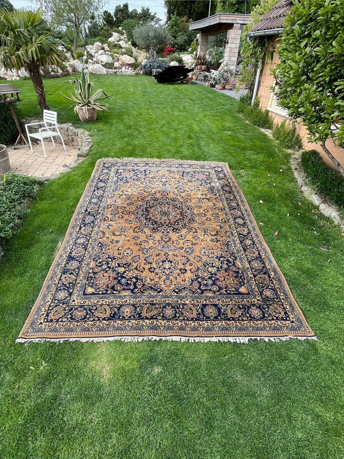 Mooi groot perzisch tapijt, Ophalen, Gebruikt, Blauw, Perzisch