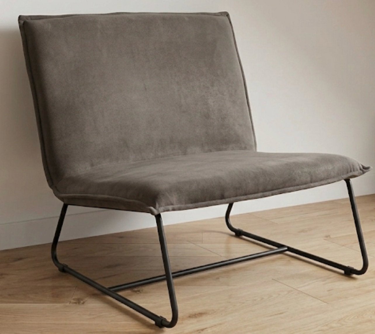 Fauteuil Cooper XL - Antraciet Velvet - Modern Design, Ophalen, Zo goed als nieuw, Metaal, Grijs