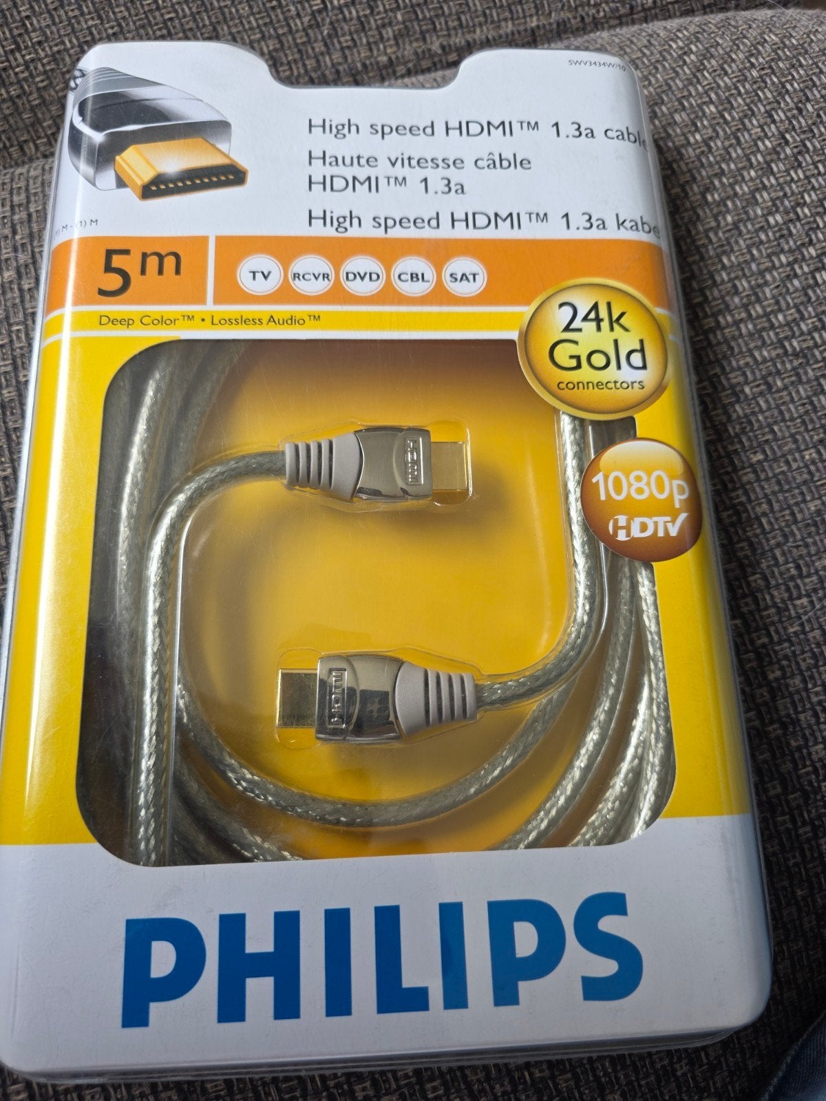 Philips HDMI-kabel SWV3434W/10, Audio, Tv en Foto, Ophalen of Verzenden, Nieuw, 5 tot 10 meter, HDMI-kabel