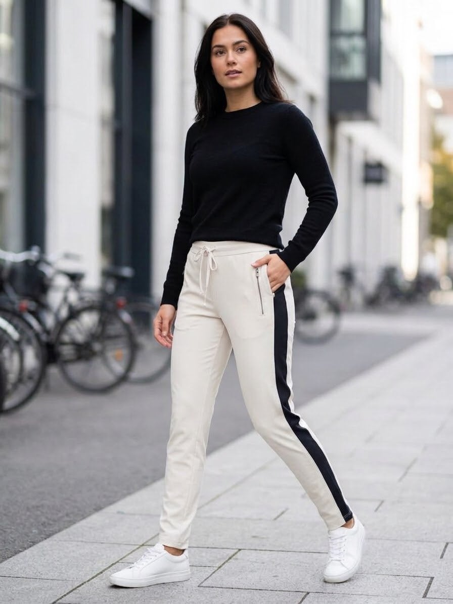 Travel pant penn& ink ecrumet zwarte bies, Kleding | Dames, Maat 38/40 (M), Overige kleuren, Ophalen of Verzenden, Zo goed als nieuw
