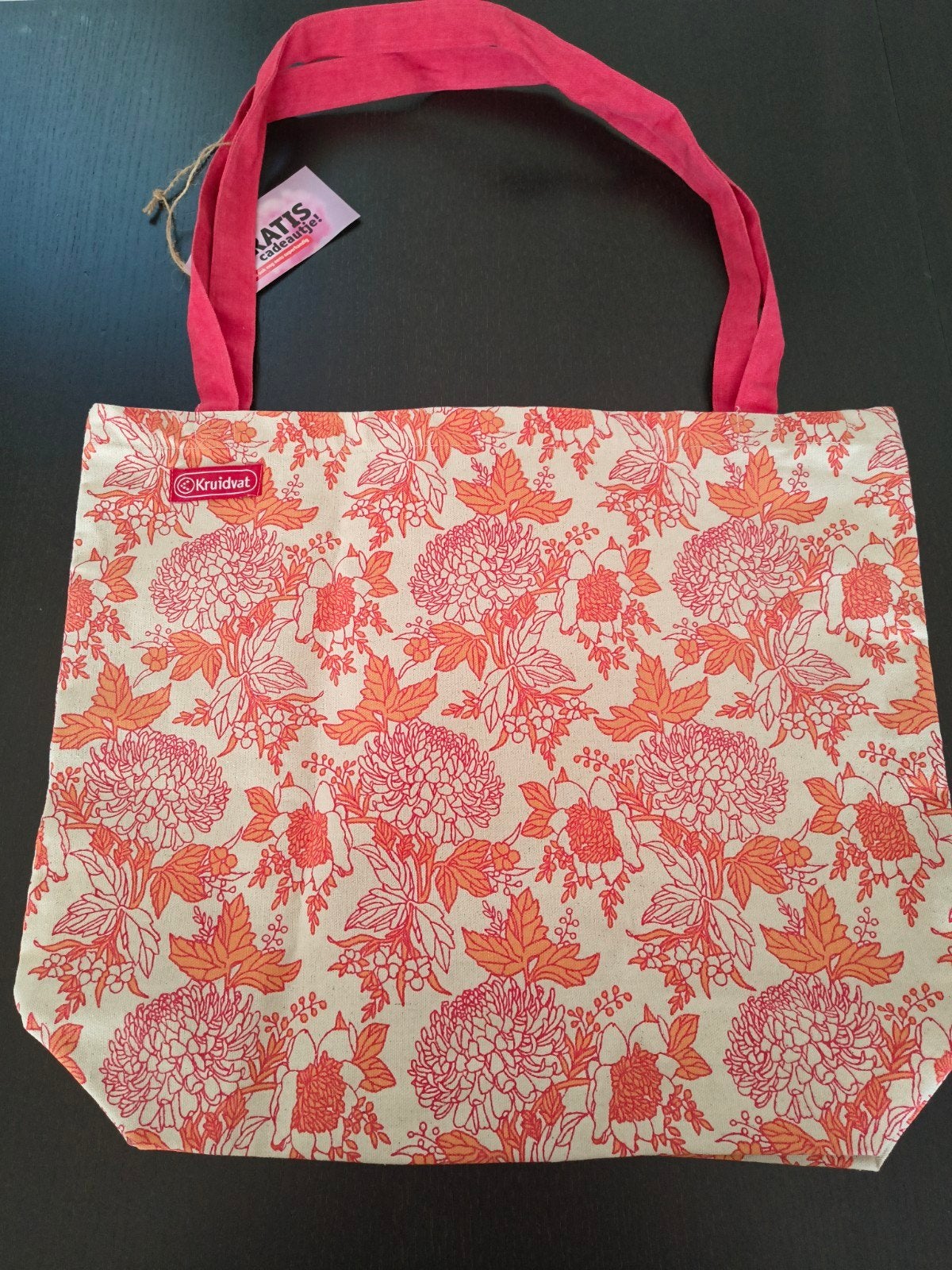 Kruidvat canvas tas met bloemenprint, Ophalen of Verzenden, Nieuw, Roze, Shopper