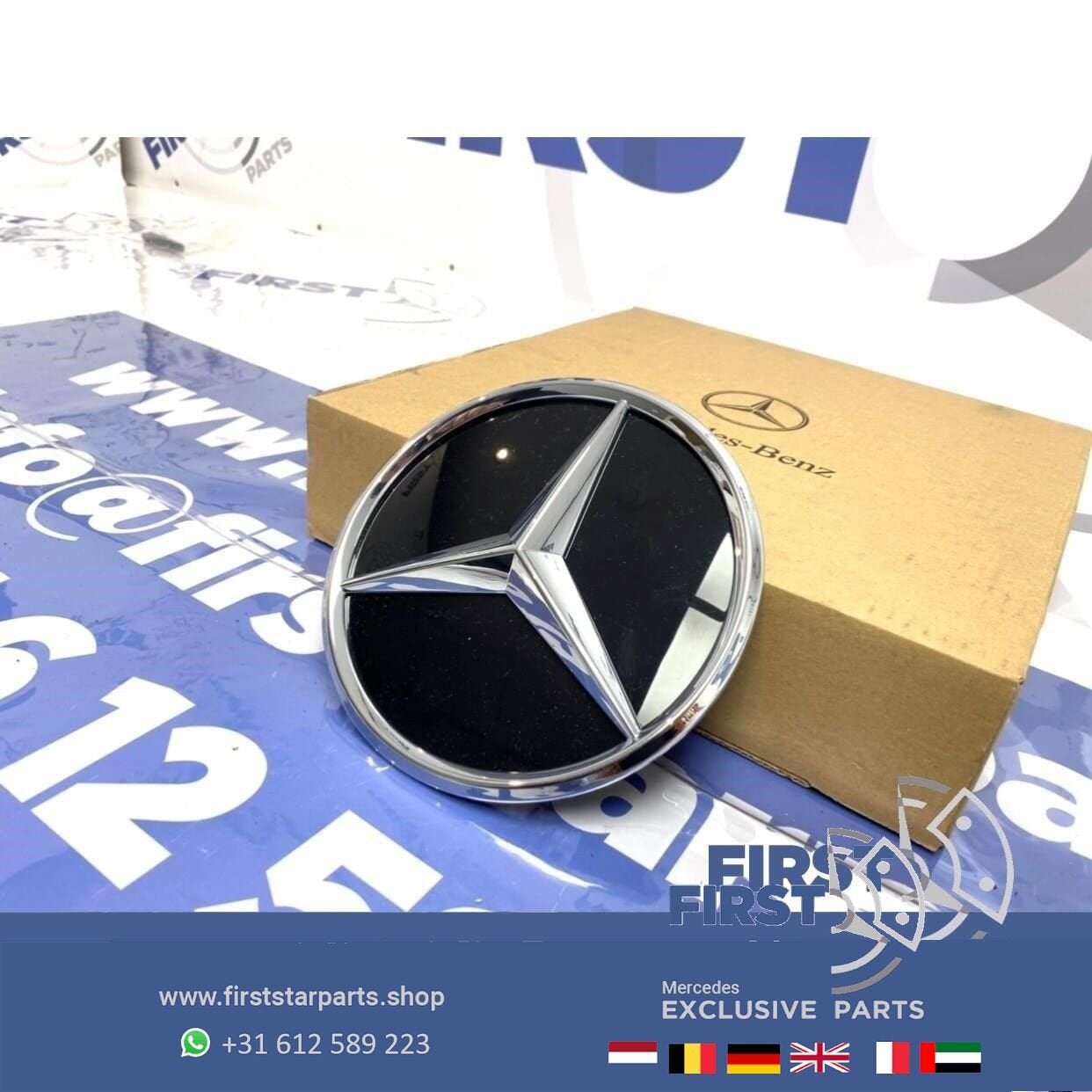 Mercedes AMG STER LOGO GLANS CHROOM W176 W177 W205 W117 W118, Gebruikt, -, Ophalen of Verzenden, -