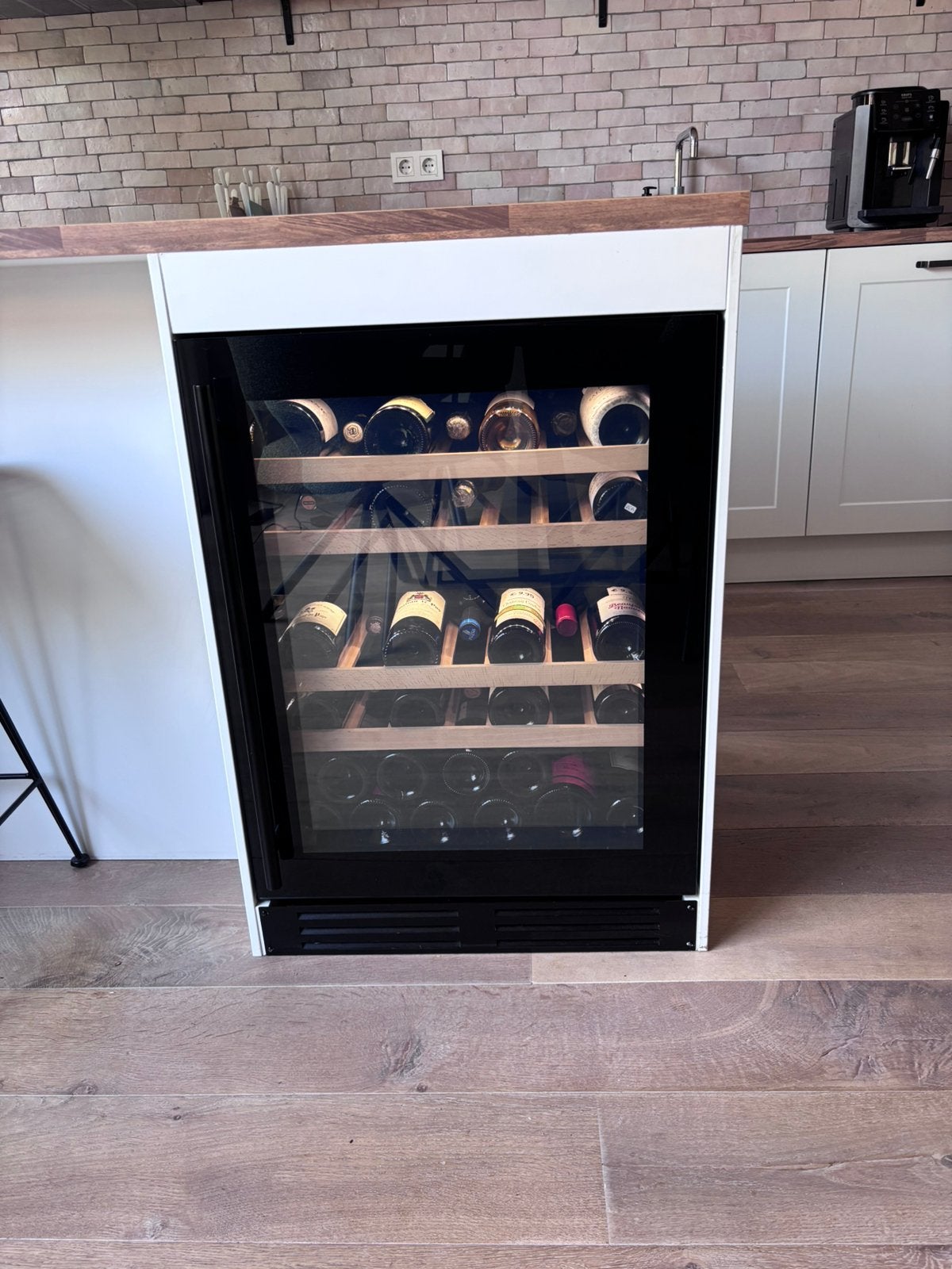 Wijnklimaatkast Schreuder & Waterman: Chateaudun Duo Black, Witgoed en Apparatuur, Ophalen, Zonder vriesvak, Minder dan 85 cm