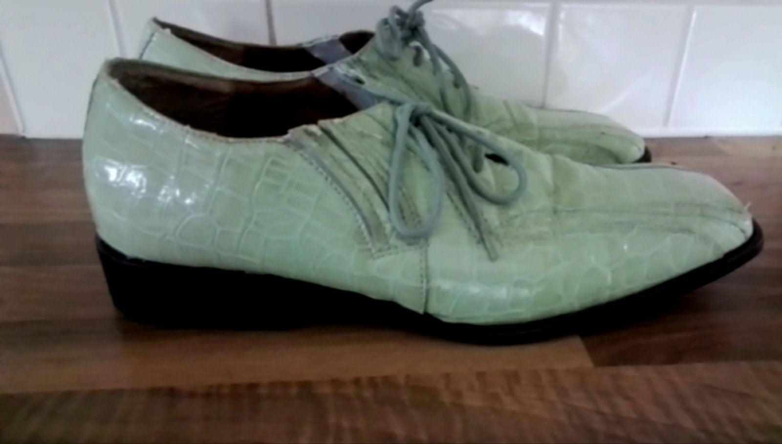 licht groene ,  r&r , disco , schoenen,  44, Overige kleuren, Ophalen of Verzenden, Gedragen, Roberto Cillini