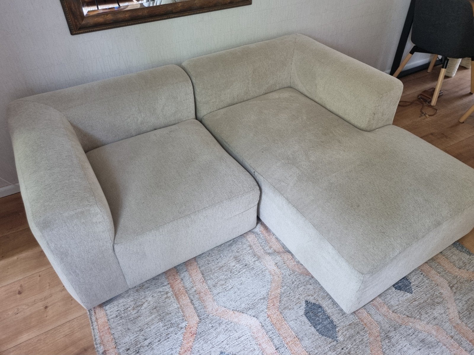 Jysk Skejby Modulaire Hoekbank Beige, Ophalen, Gebruikt, Hoekbank, Driepersoons