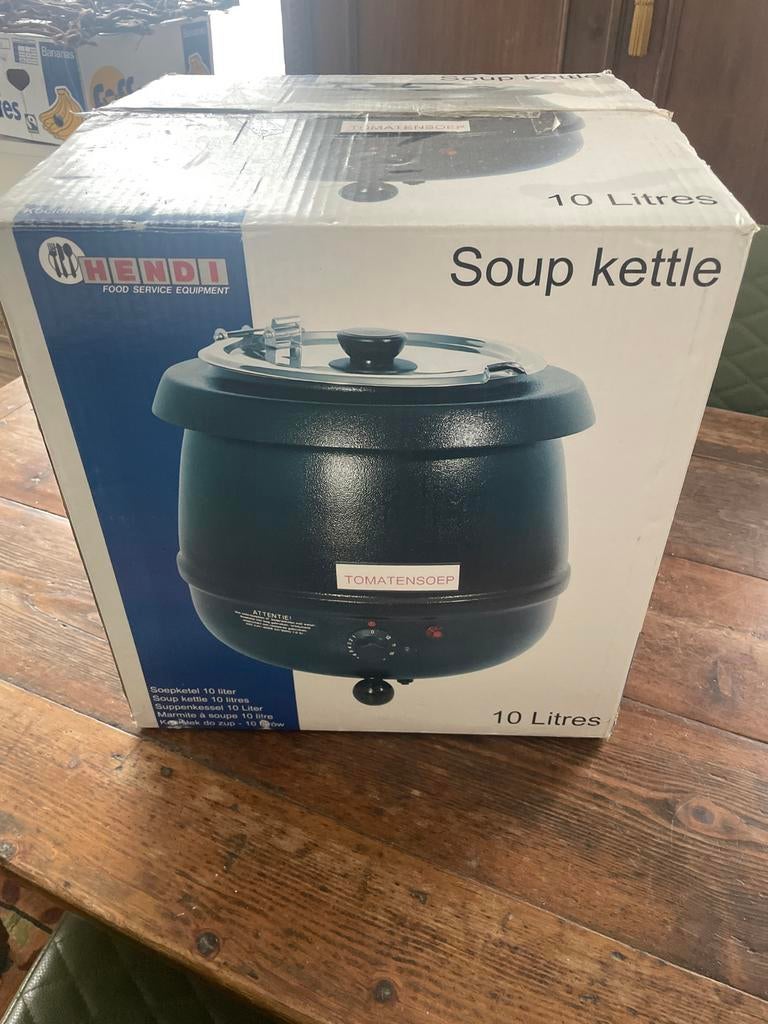 Hendi Soepketel 10 Liter - Au Bain-Marie - Zwart, Ophalen of Verzenden, Zo goed als nieuw