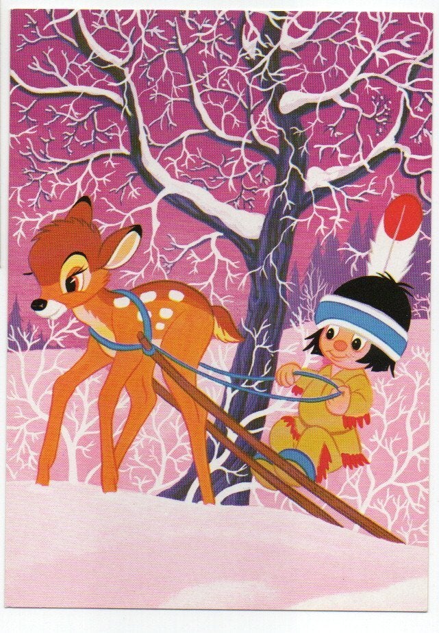 Disney (15) Hiawatha en Bambi, Ophalen of Verzenden, 1980 tot heden, Ongelopen, Sterren en Beroemdheden