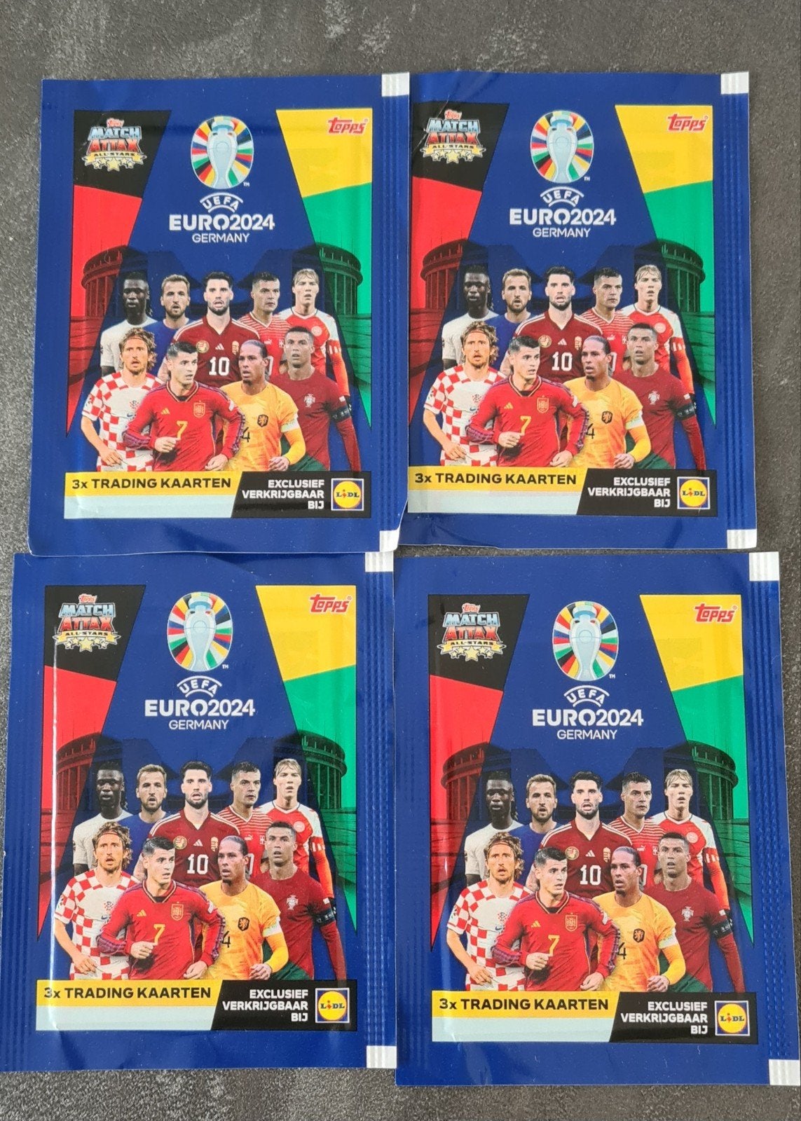 UEFA Euro 2024 Trading Kaarten - 4 Boosters, Verzamelen, Sportartikelen en Voetbal, Ophalen of Verzenden, Nieuw, Buitenlandse clubs