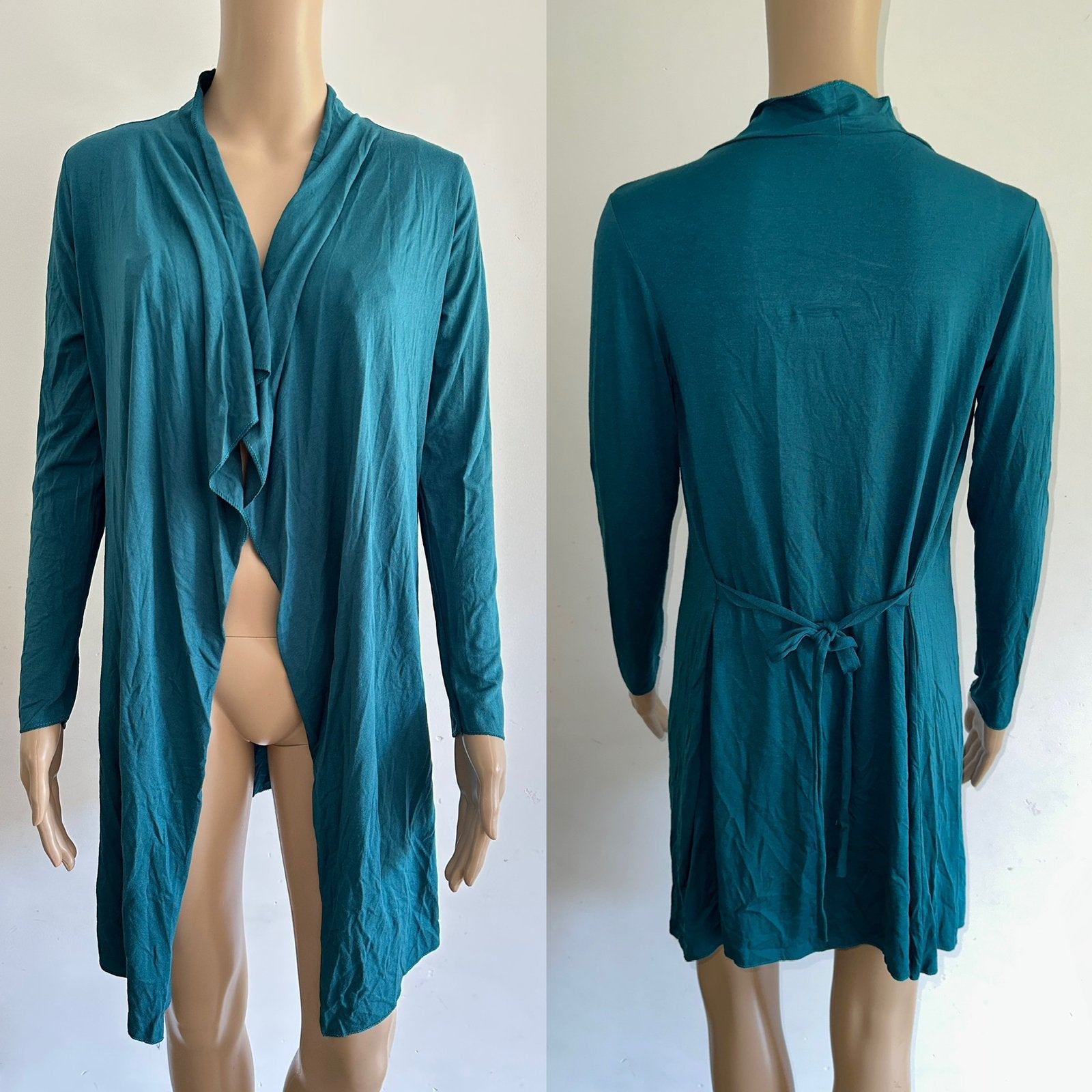 Dames kaftan lange jurk vest groen jas jasje kimono top S M, Ophalen of Verzenden, Zo goed als nieuw, Maat 36 (S), Groen