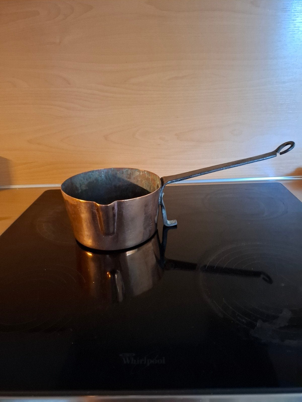 Vintage koperen steelpan, Huis en Inrichting, Ophalen of Verzenden, Gebruikt, Overige materialen
