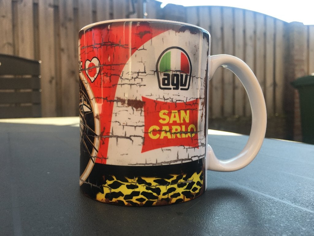 ✅ Marco Simoncelli Helmet mok MotoGP Super Sic Vintage olie, Ophalen of Verzenden, Nieuw, Motoren