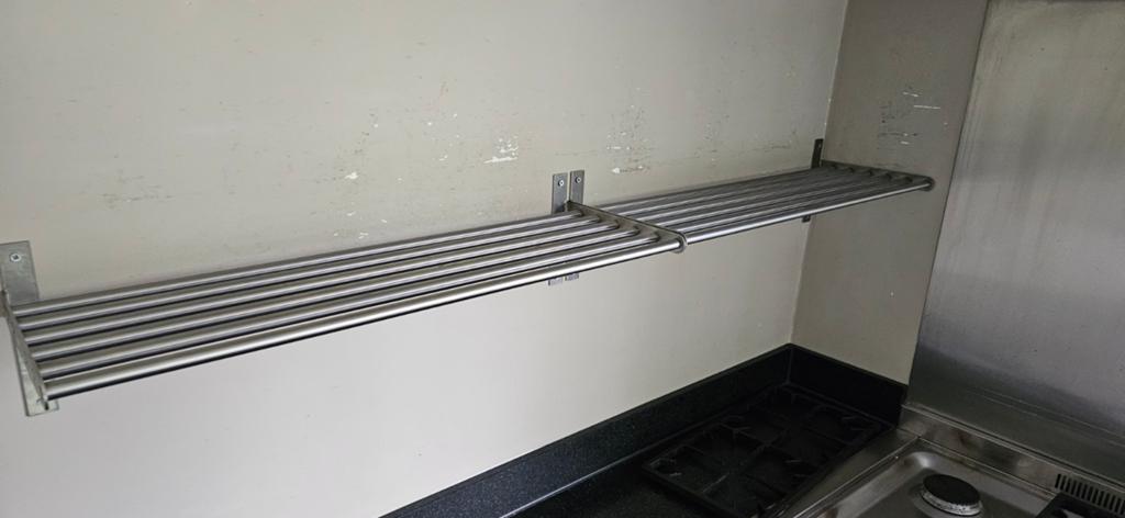 RVS Pannenrek wand 80Bx28D per stuk (3x) Horeca kwaliteit, Ophalen, 50 tot 100 cm, Zo goed als nieuw, Minder dan 100 cm