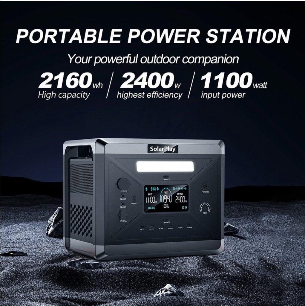 Draagbare Powerstation – 2400W / 2160Wh accu noodstroom, Ophalen, Nieuw