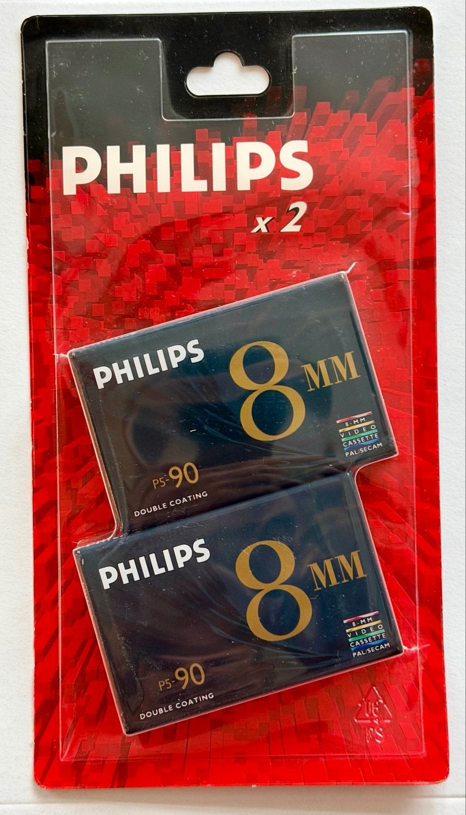 2 Philips 8mm Cassettes voor Video8, Hi8, Digital8 Camera's