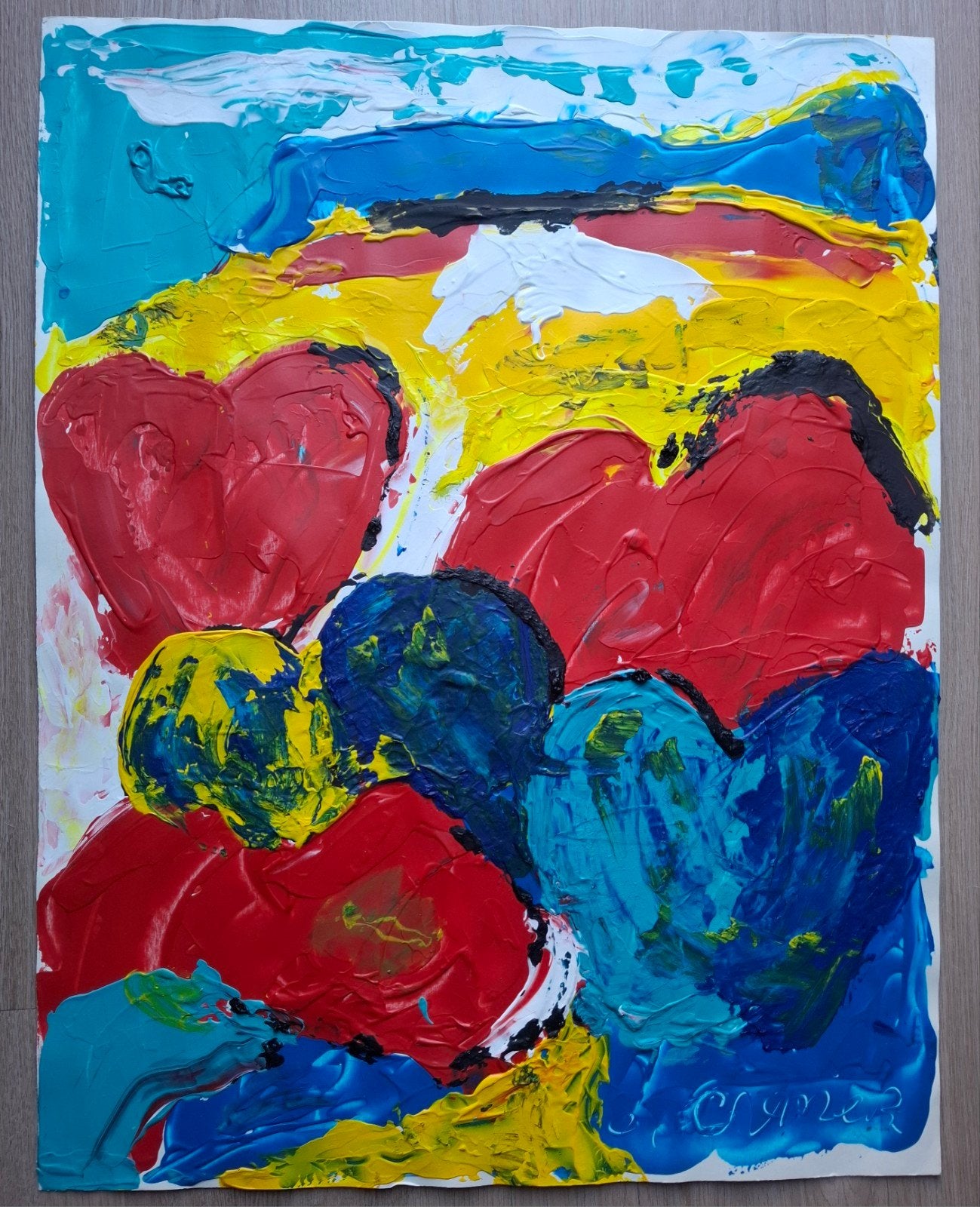 Jan Cremer, Acrylverf op papier/karton, Ophalen of Verzenden