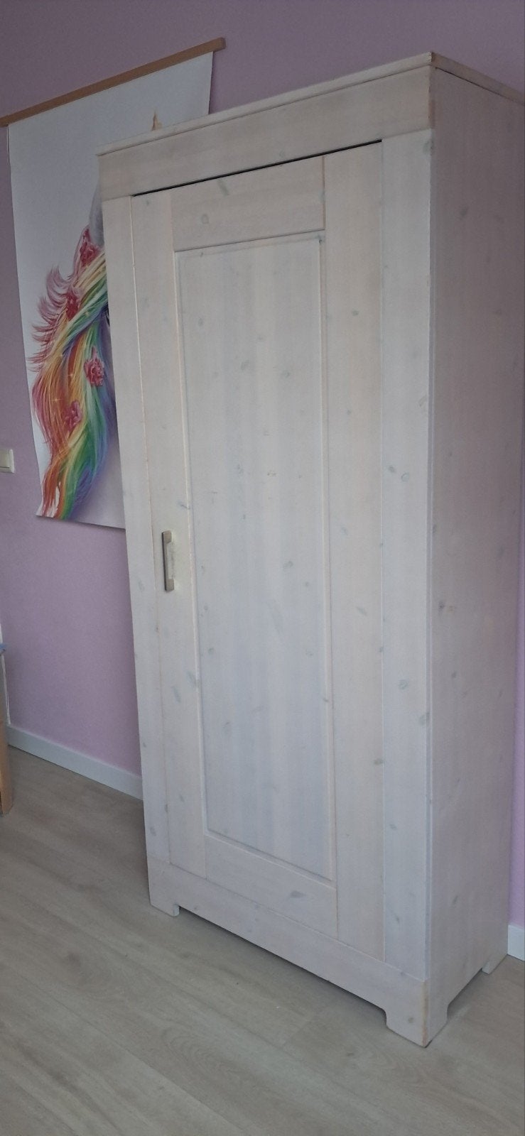 Kledingkast meisje 80x180x37 cm met leg- en hanggedeelte, Met deur(en), Zo goed als nieuw, 25 tot 50 cm, 50 tot 100 cm