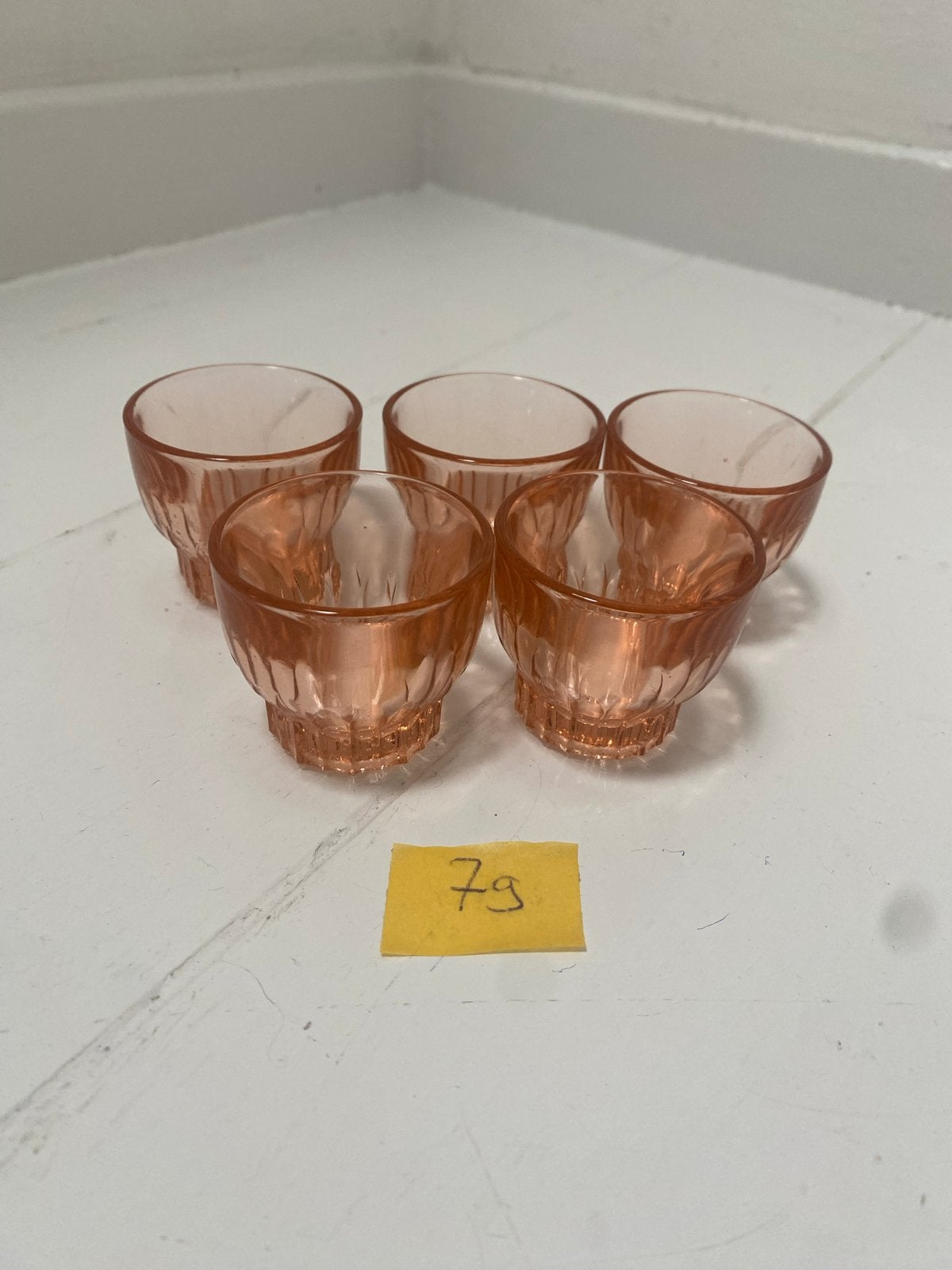 Set van 5 roze glaasjes, Ophalen of Verzenden