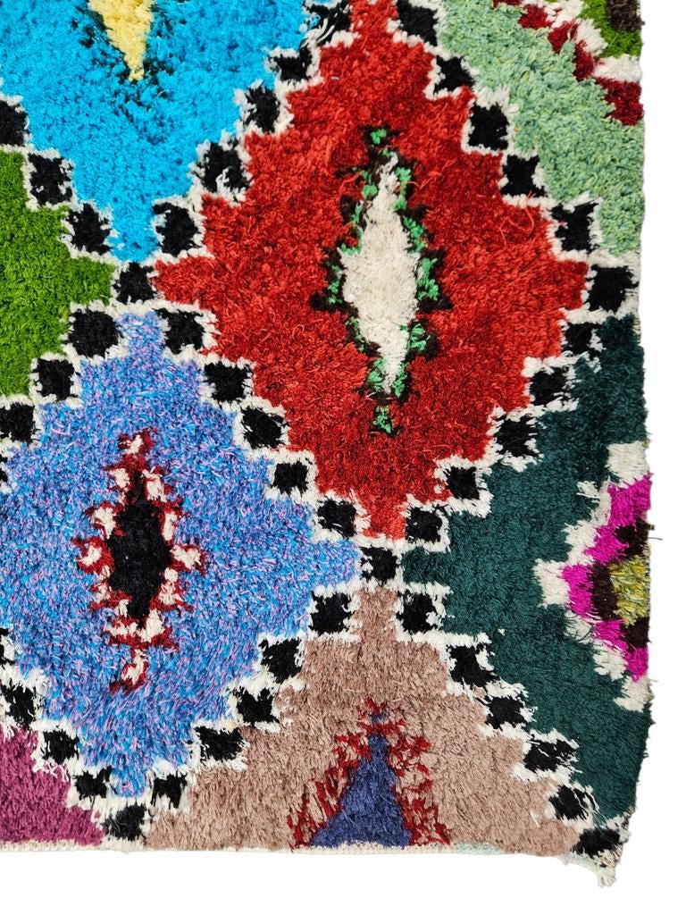 Handmade wool Berber Azilal carpet modern Abstract 160x230cm, Crème, 150 tot 200 cm, Onbekend, 200 cm of meer