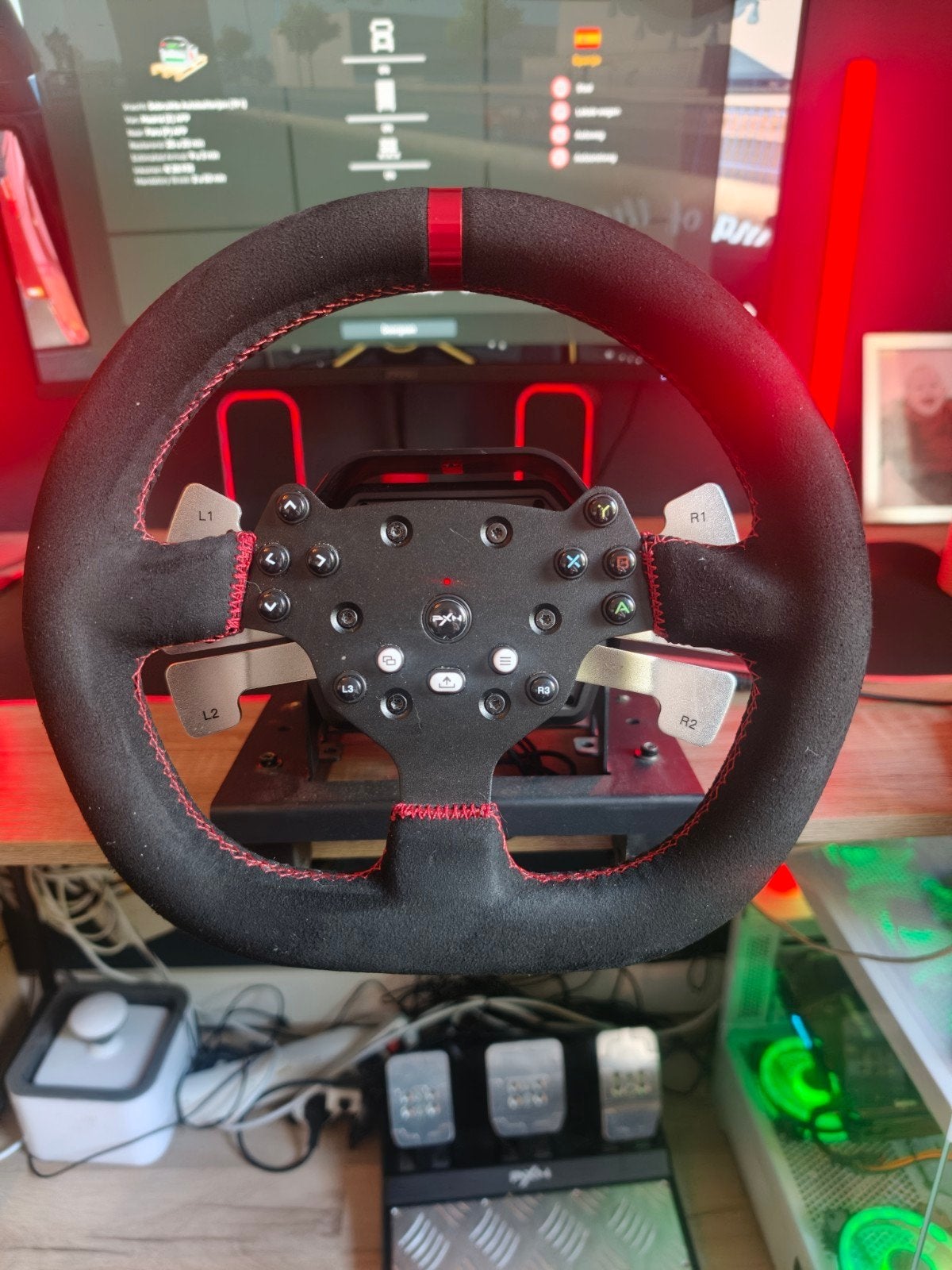 PXN V10 Pro racestuur voor PC, Xbox en PS4/PS5, Spelcomputers en Games, Racestuur, Force feedback, Zo goed als nieuw, PC