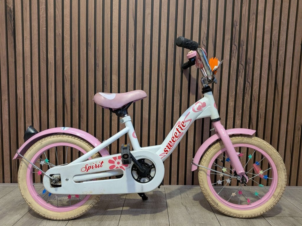 Spirit Sweetie 14 inch meisjesfiets, Fietsen en Brommers, Terugtraprem, Gebruikt, Niet ingevuld, 14 inch of minder
