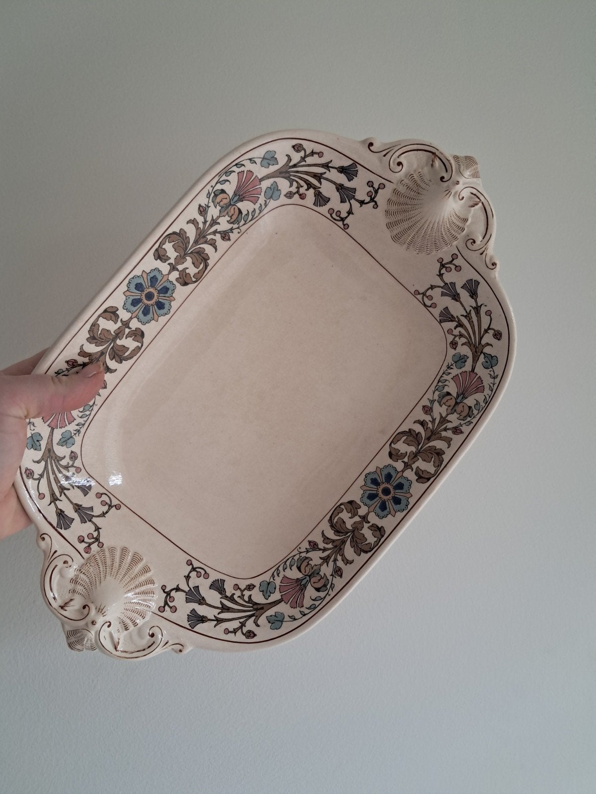 Antieke Villeroy & Boch Mettlach serveerschaal, Decor 534, Ophalen