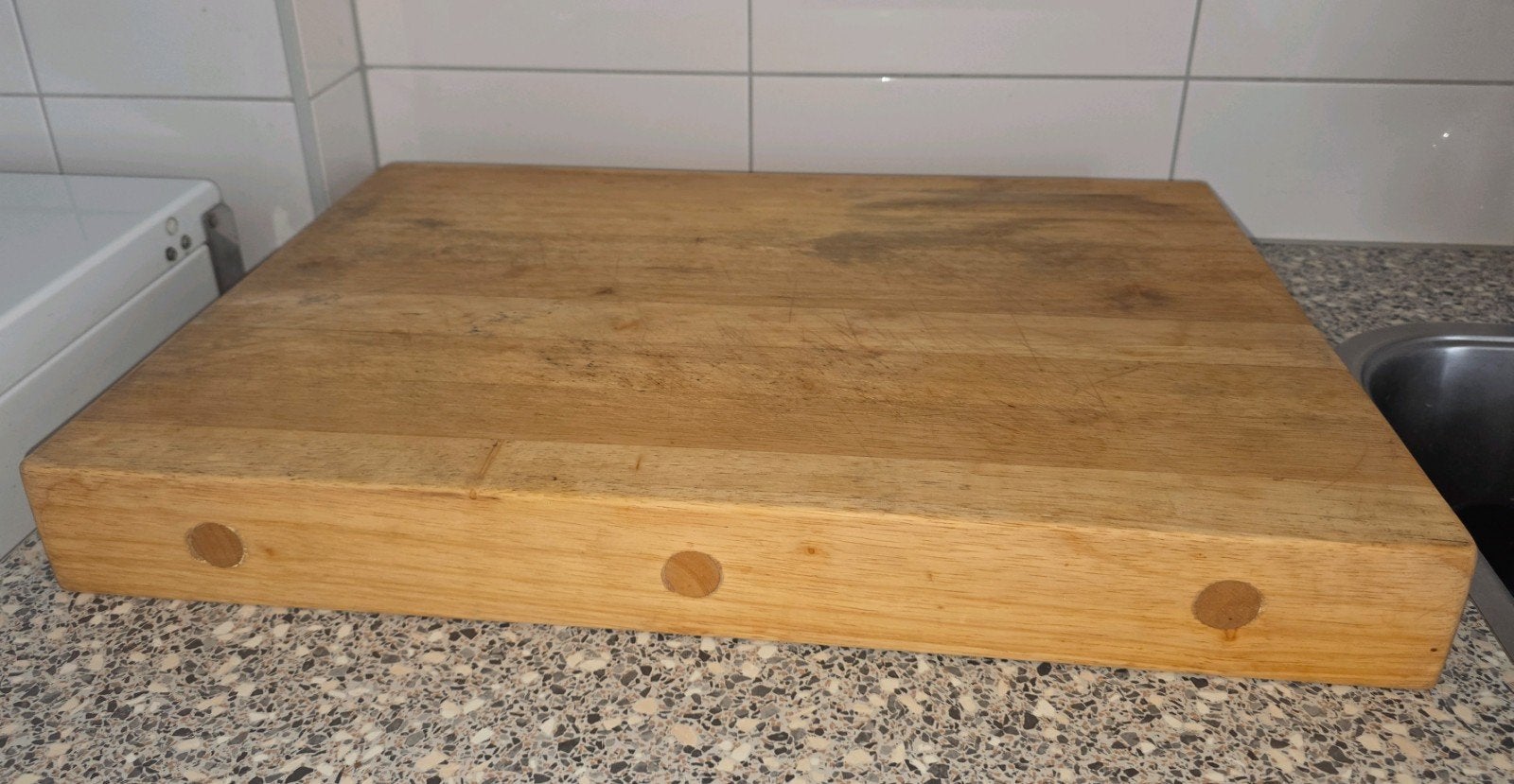 Hak snijblok massief hout, Ophalen, Gebruikt, Hout, Snij-/serveerplank