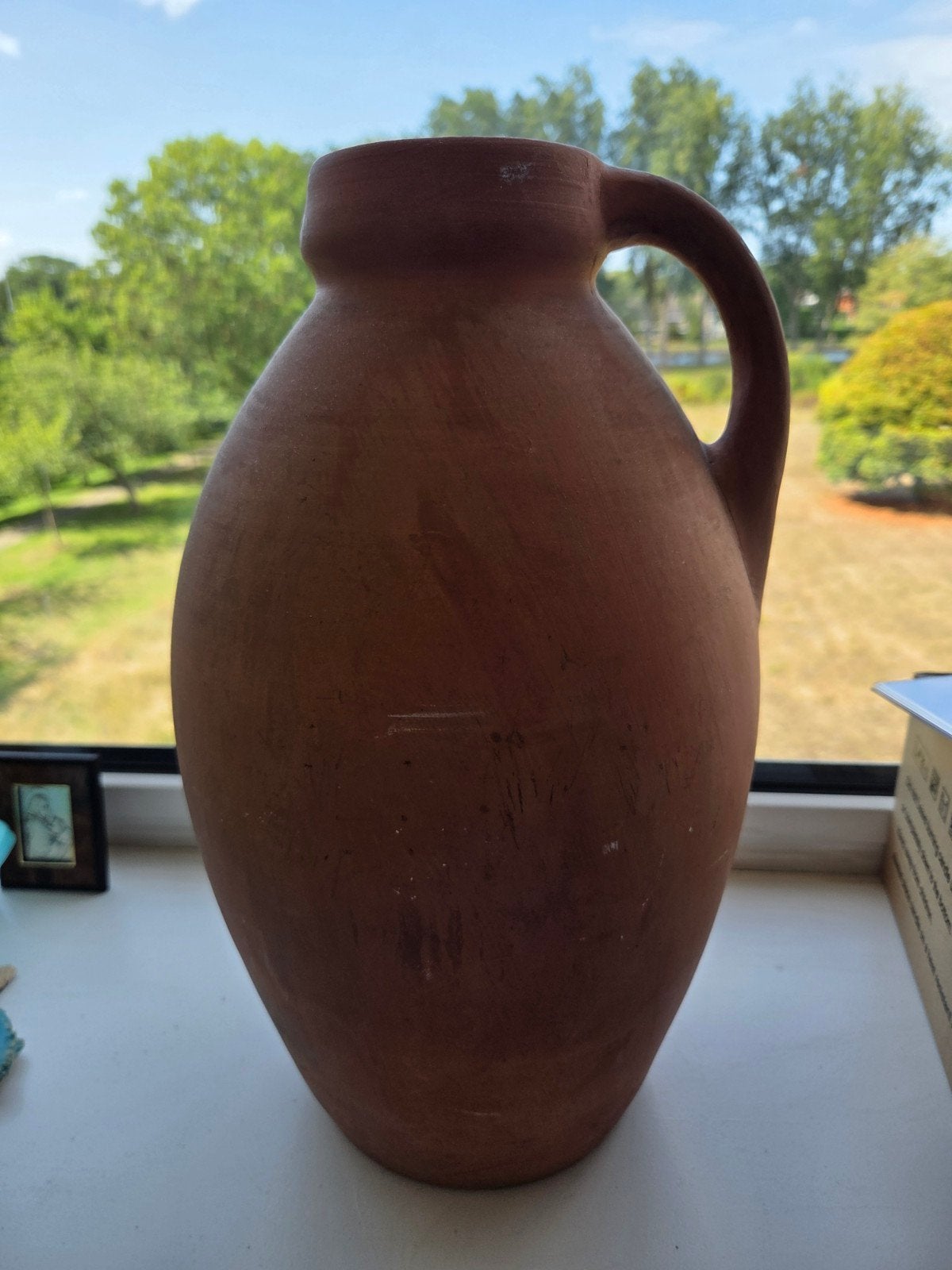 Mooie terracotta vaas met oor, Antiek en Kunst, Ophalen