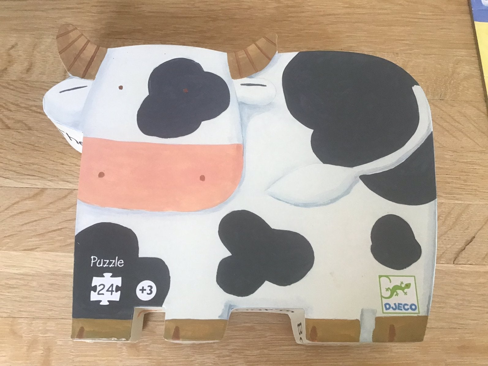 Djeco puzzel Koe op de boerderij, Ophalen of Verzenden, Zo goed als nieuw