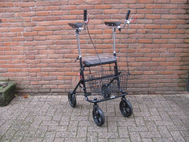 Onderarm rollator Premis Provo met mandje en dienblad, Ophalen, Opvouwbaar, Zo goed als nieuw