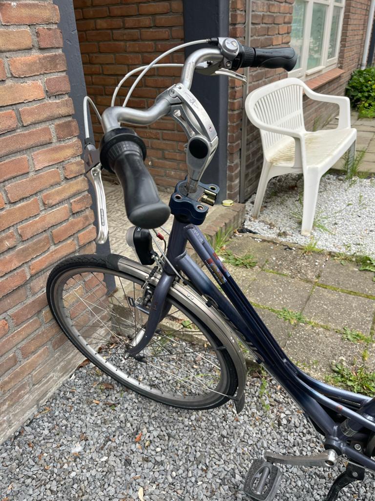 Damesfiets met versnellingen en lage instap, Terugtraprem, Ophalen, Overige merken, 53 tot 56 cm