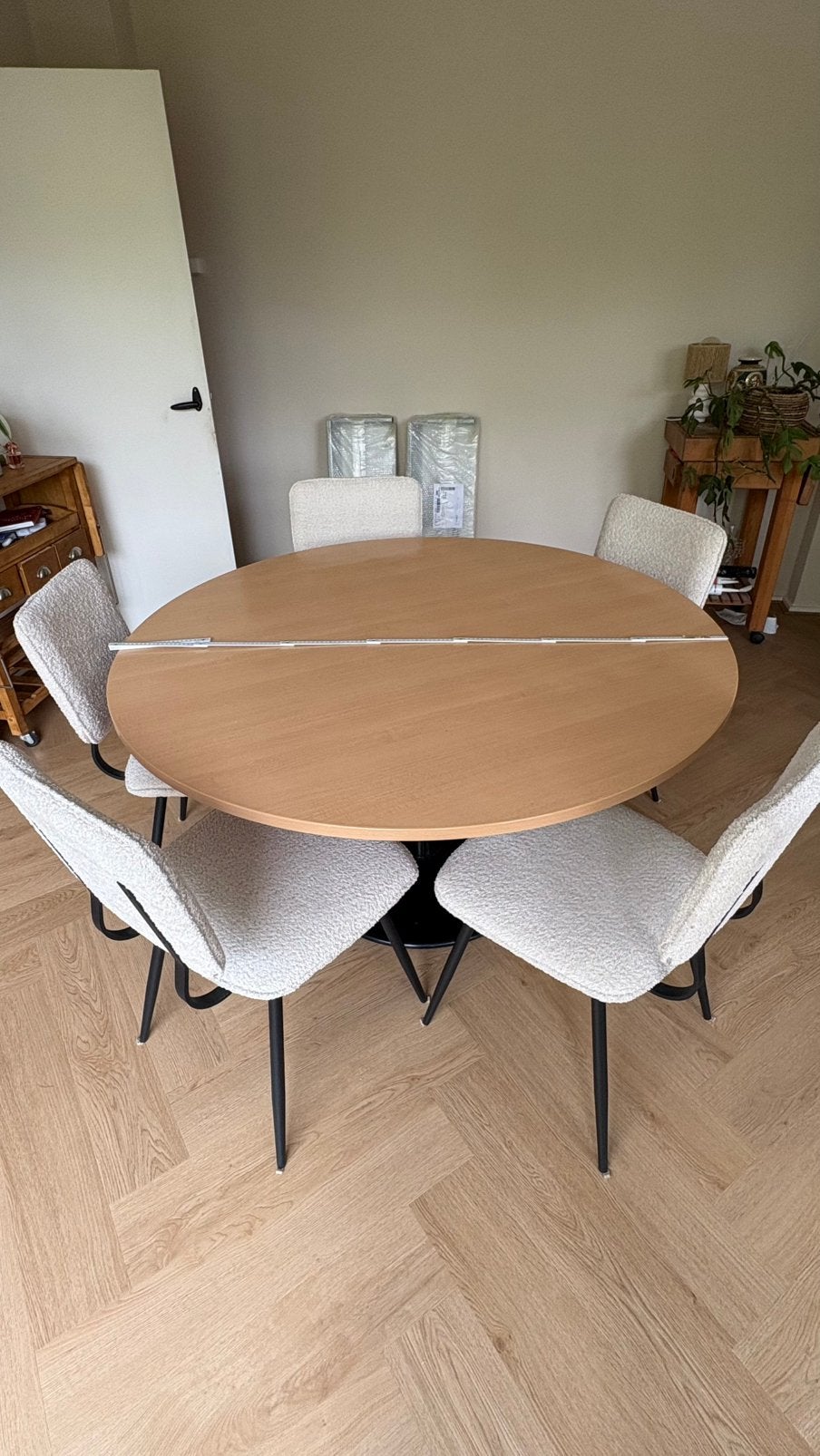 Ronde eettafel, Ophalen, Zo goed als nieuw, Rond, 100 tot 150 cm
