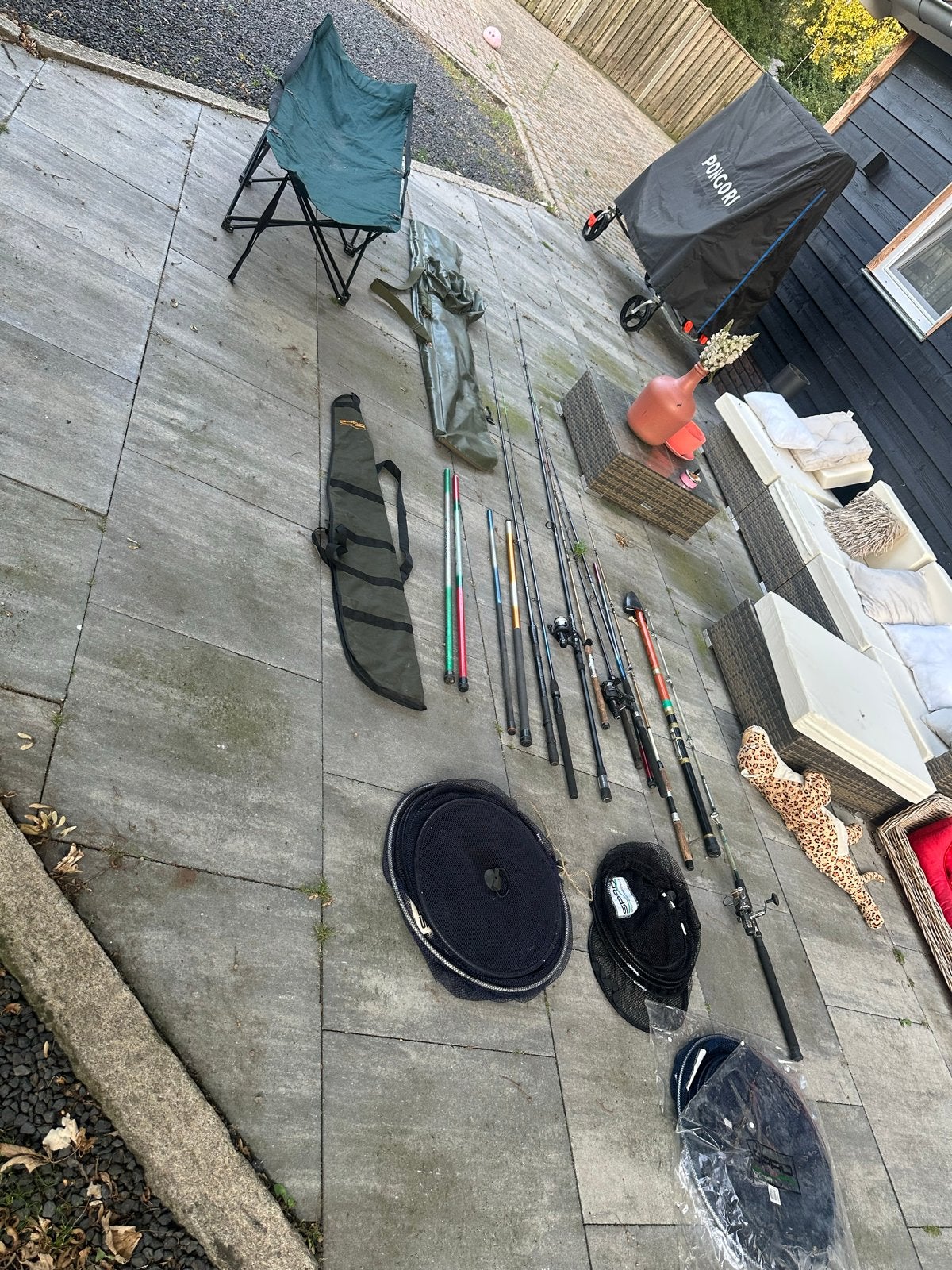 Diverse Vishengels, Molens Visnetten en meer. Albatros, Spro, Ophalen, Gebruikt, Werphengel