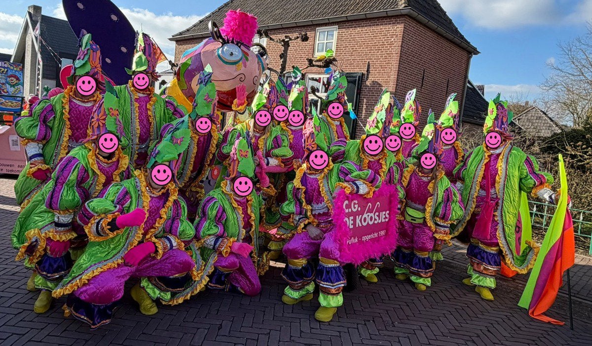 22 kleurrijke carnavalspakken met hoed, Kleding | Dames, Ophalen, Carnaval, Maat 42/44 (L), Kleding