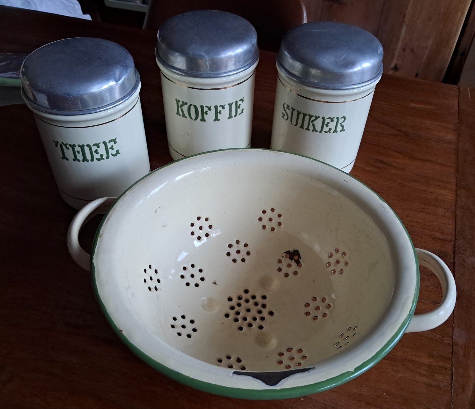 Gave emaille set vintage bussen, Antiek en Kunst, Ophalen
