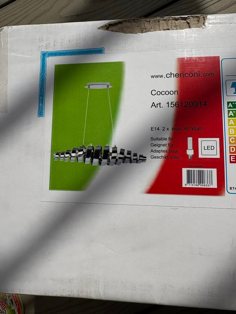 Chericoni Cocoon Design Hanglamp E14 2x max 60W, Huis en Inrichting, Lampen | Hanglampen, Ophalen, Nieuw, Metaal, Minder dan 50 cm